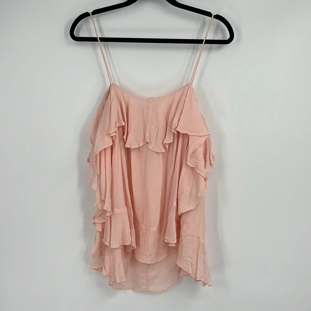 Intimately Free People Light Petal Pink Ruffle Tank Top Size Medium